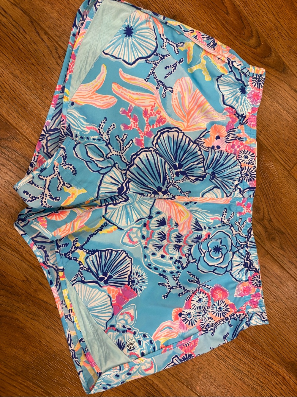 Lilly Pulitzer Turquoise Multicolor Floral Athletic Shorts